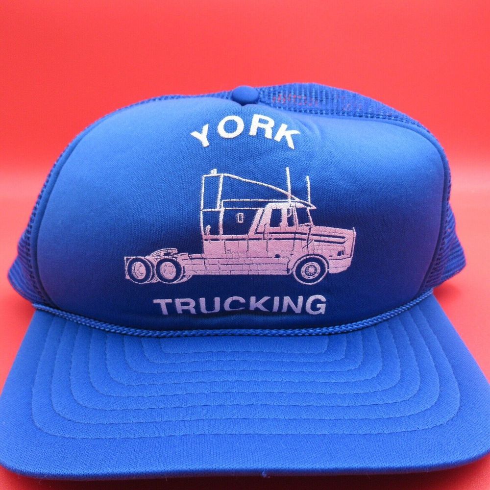 Vintage York Trucking Blue Trucker Hat Adjustable Cap